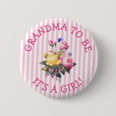 GRANDMA als rosa Blume Kinderduschtaste Button (Vorderseite)