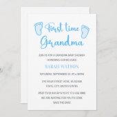 Grandma Baby Boy Feet Dusche zum ersten Mal Einladung (Vorne/Hinten)