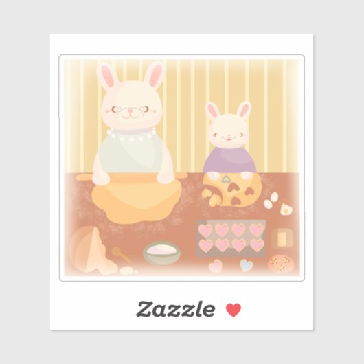 Grandma Baking Cookies Aufkleber (Blatt)