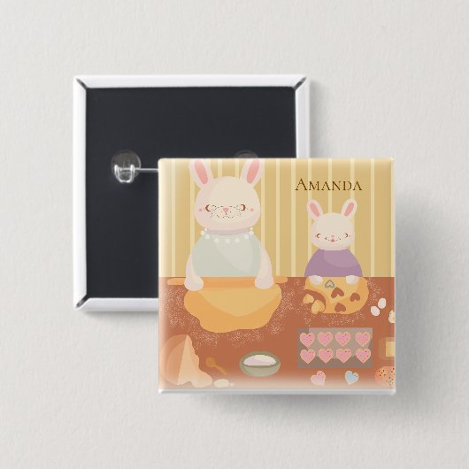 Grandma Baking Cookies Button (Vorne & Hinten)