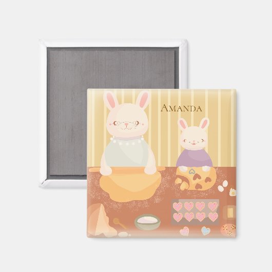 Grandma Baking Cookies Magnet (Vorderseite/Rückseite)