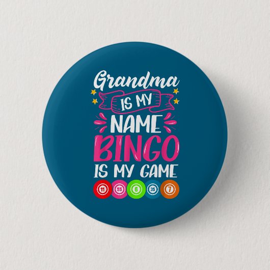 Grandma Bingo Player Funny Bingo Quote Design  Button (Vorderseite)