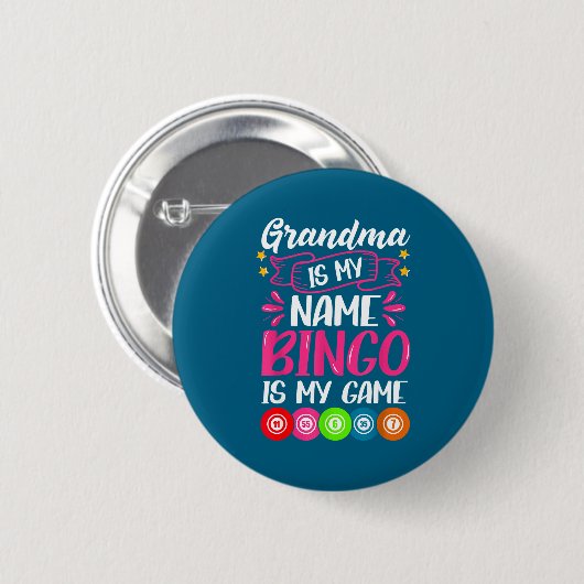 Grandma Bingo Player Funny Bingo Quote Design Button (Vorne & Hinten)