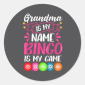 Grandma Bingo Player Funny Bingo Quote Design Runder Aufkleber (Vorderseite)