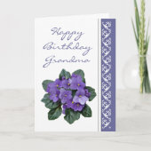 Grandma Birthday Poem African Violet Purple Flower Karte (Vorderseite)
