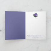 Grandma Birthday Poem African Violet Purple Flower Karte (Innenseite)