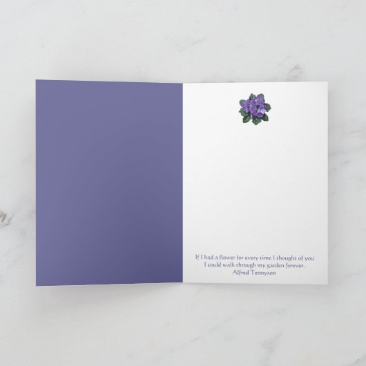 Grandma Birthday Poem African Violet Purple Flower Karte (Innenseite)
