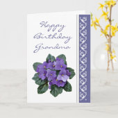 Grandma Birthday Poem African Violet Purple Flower Karte (Gelbe Blume)