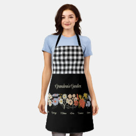 Grandma Blumengarten Custom 6 Name Vintage Blüte Schürze