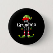Grandma Christmas Elf Matching Pajama X-mas Party Button (Vorderseite)