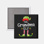 Grandma Christmas Elf Matching Pajama X-mas Party  Magnet (Vorderseite/Rückseite)