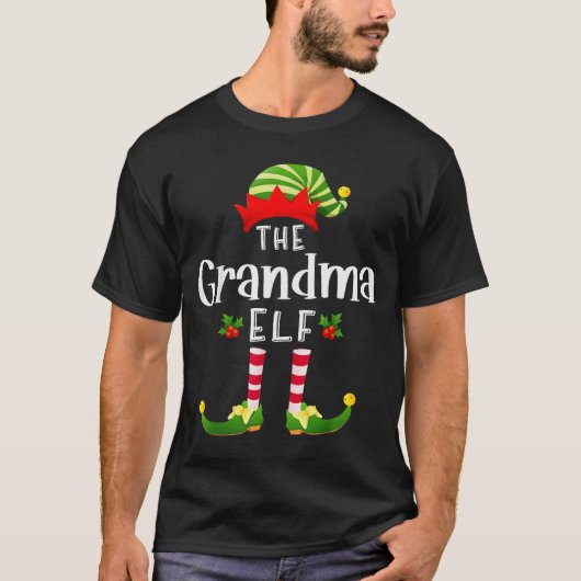 Grandma Christmas Elf Matching Pajama X-mas Party  T-Shirt (Vorderseite)