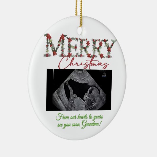 Grandma Christmas Ornament With a Baby Sonogram (Rechts)