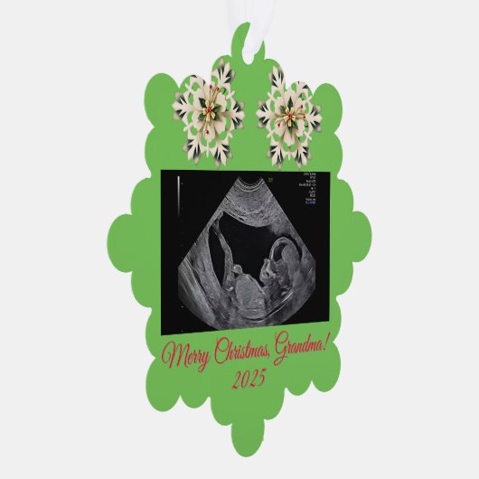 Grandma Christmas ornament With a Baby Sonogram (Rechts)