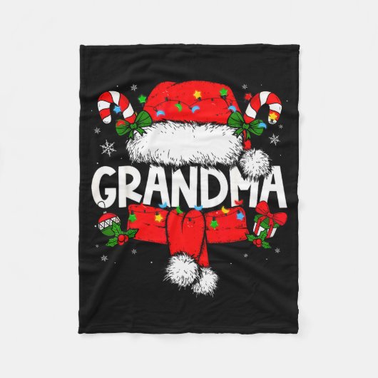 Grandma Christmas Pajama Santa Claus Family Matchi Fleecedecke (Vorderseite)