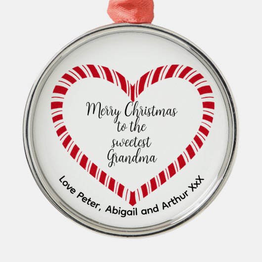 Grandma Christmas Tree Sweetest Ornament Aus Metall (Vorne)