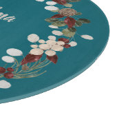 Grandma Christmas wreath on a rich teal  Schneidebrett (Ecke)