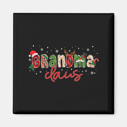Grandma Claus Santa Claus Family Matching Christma Magnet (Vorne)