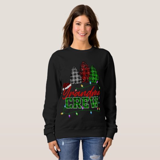 Grandma Crew Tree Buffalo Plaid Matching Family Ch Sweatshirt (Vorne ganz)