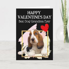 Grandma Custom Valentine's Day Card Basset Hound Feiertagskarte