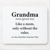 Grandma Definition Like Mom Without Rules Funny Gr Mousepad (Vorne)