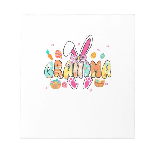 Grandma Easter Grandma Coquette Bunny Ears Eggs Ba Notizblock (Vorderseite)