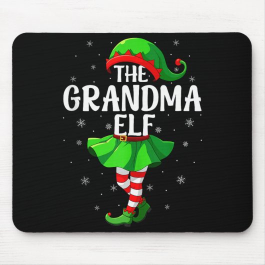 Grandma Elf Christmas Girls Women Elf Squad Xmas F Mousepad (Vorne)