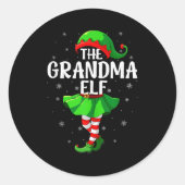 Grandma Elf Christmas Girls Women Elf Squad Xmas F Runder Aufkleber (Vorderseite)