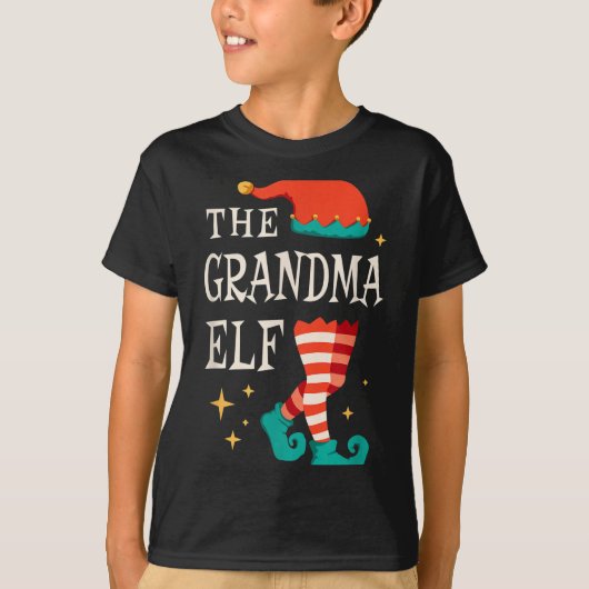 Grandma Elf Family Matching Group Christmas Grandm T-Shirt (Vorderseite)