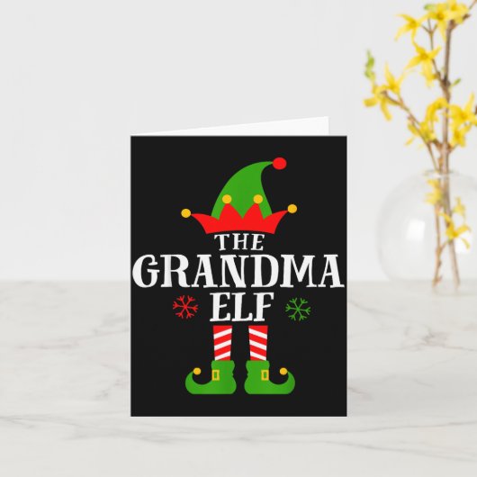 Grandma Elf Funny Matching Family Christmas Pajama Karte (Gelbe Blume)