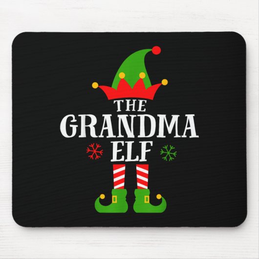 Grandma Elf Funny Matching Family Christmas Pajama Mousepad (Vorne)
