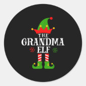 Grandma Elf Funny Matching Family Christmas Pajama Runder Aufkleber (Vorderseite)