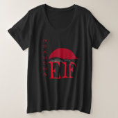 Grandma Elf Holiday Weihnachtskatze Black Große Größe T-Shirt (Design vorne)