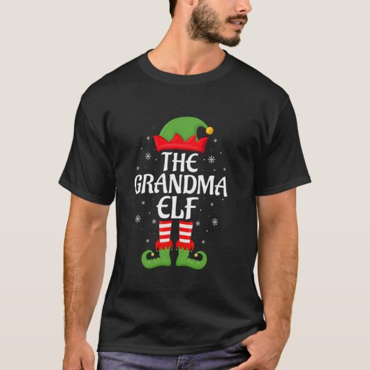 Grandma Elf Xmas Family Matching Elf Squad Christm T-Shirt (Vorderseite)