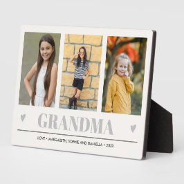 GRANDMA Entenkinder NAMES 3 Foto GRAUE HERZEN Fotoplatte
