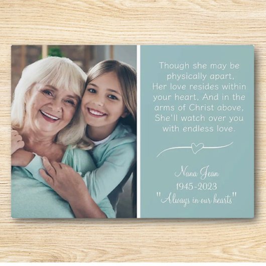 Grandma Erinnerung Custom Plaque mit Easel Fotoplatte