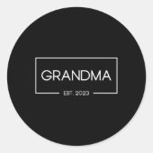 Grandma Est 2023 New Grandmother First Time Runder Aufkleber (Vorderseite)