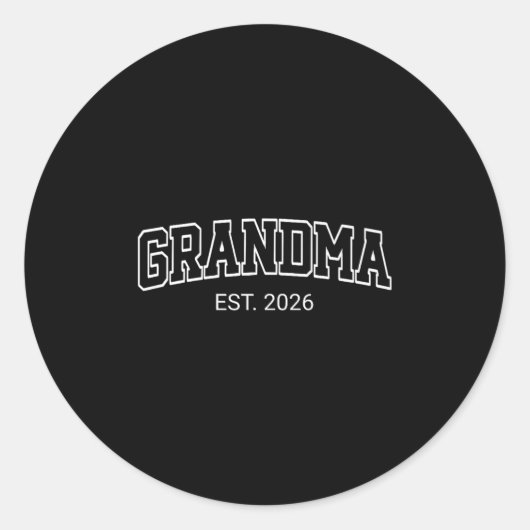 Grandma Est. 2026 1st Time Grandmom To Be Baby Ann Runder Aufkleber (Vorderseite)