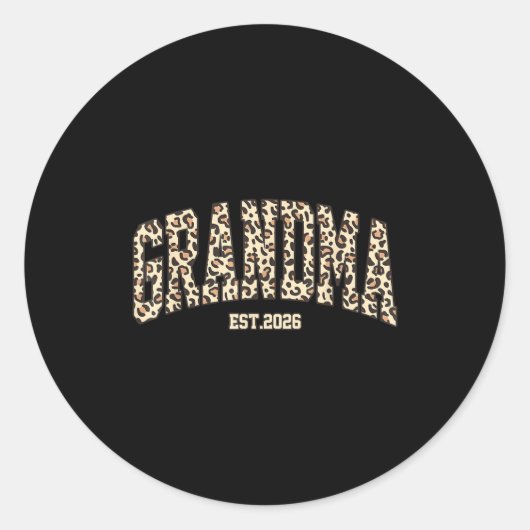 Grandma Est 2026 Grandma To Be New Grandma 2026 Runder Aufkleber (Vorderseite)