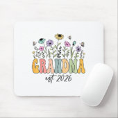 Grandma Est. 2026 Wildflower Promoted To Grandma  Mousepad (Mit Mouse)