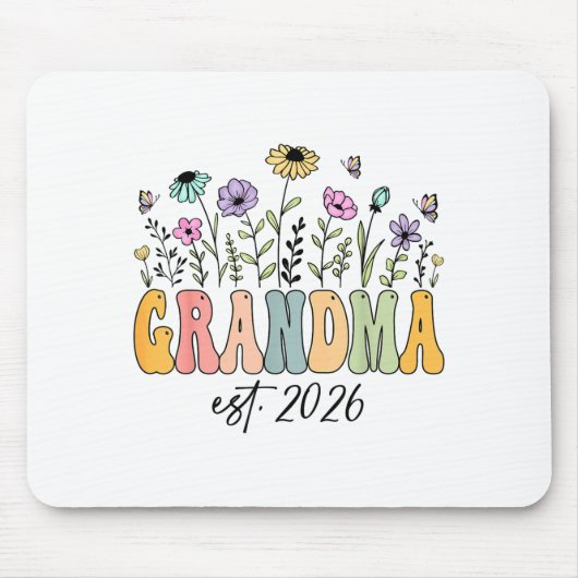 Grandma Est. 2026 Wildflower Promoted To Grandma Mousepad (Vorne)