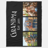 Grandma Est. Established Year Custom Name 3 Photo Fleecedecke (Vorderseite)