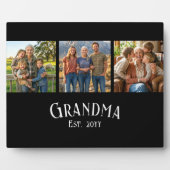 Grandma Est. Established Year Custom Name 3 Photo Fotoplatte (Vorderseite)