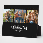Grandma Est. Established Year Custom Name 3 Photo Fotoplatte (Seite)