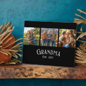Grandma Est. Established Year Custom Name 3 Photo Fotoplatte (Seite)