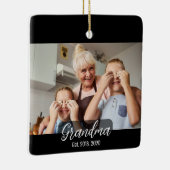 Grandma Est. White script 3 photo Keramikornament (Rechts)