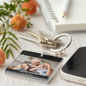 Grandma Est. White script photo Schlüsselanhänger (Vorderseite rechts)