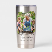Grandma Est Year Custom Photo Thermobecher (Rückseite)