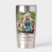 Grandma Est Year Custom Photo Thermobecher (Vorderseite)