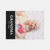 Grandma Established Black Modern Bold Photo Fleecedecke (Vorderseite (Horizontal))